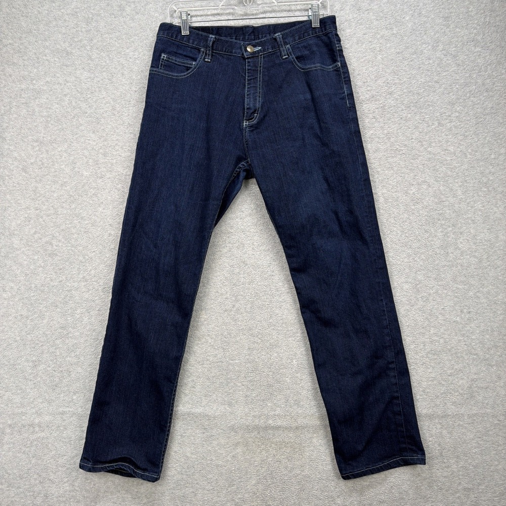 Dearborn Jeans Men 32x29 Dark Blue Denim Pants Straight Leg Stretch American USA